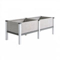 Podwyższona donica ogrodowa dwukomorowa z polirattanu i aluminium, szara 120 x 40 x 80 cm