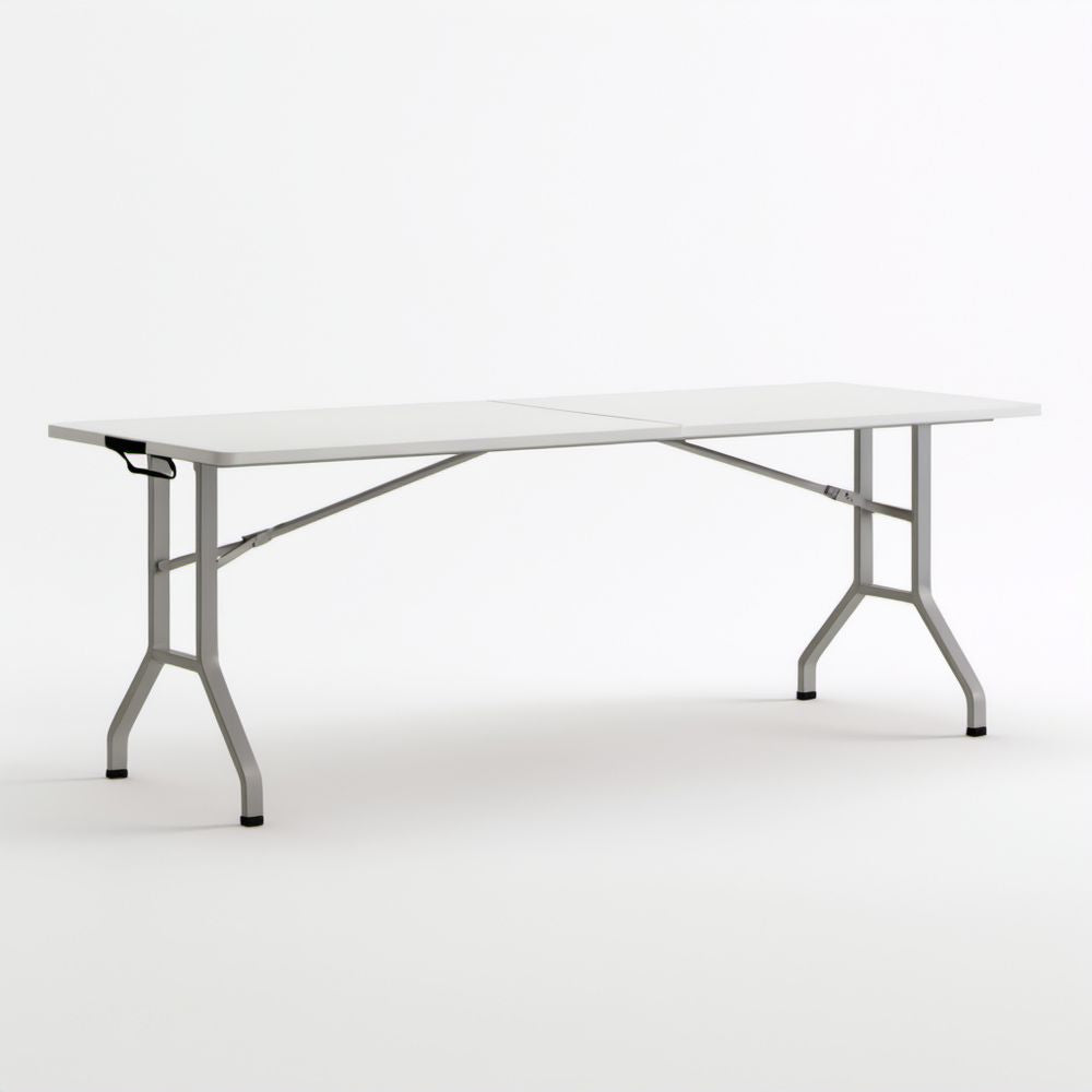 Składany stół ogrodowy biały metalowy prostokątny 180 x 75 x 74 cm