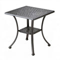 Kwadratowy metalowy stolik ogrodowy czarny 66 x 66 x 70 cm