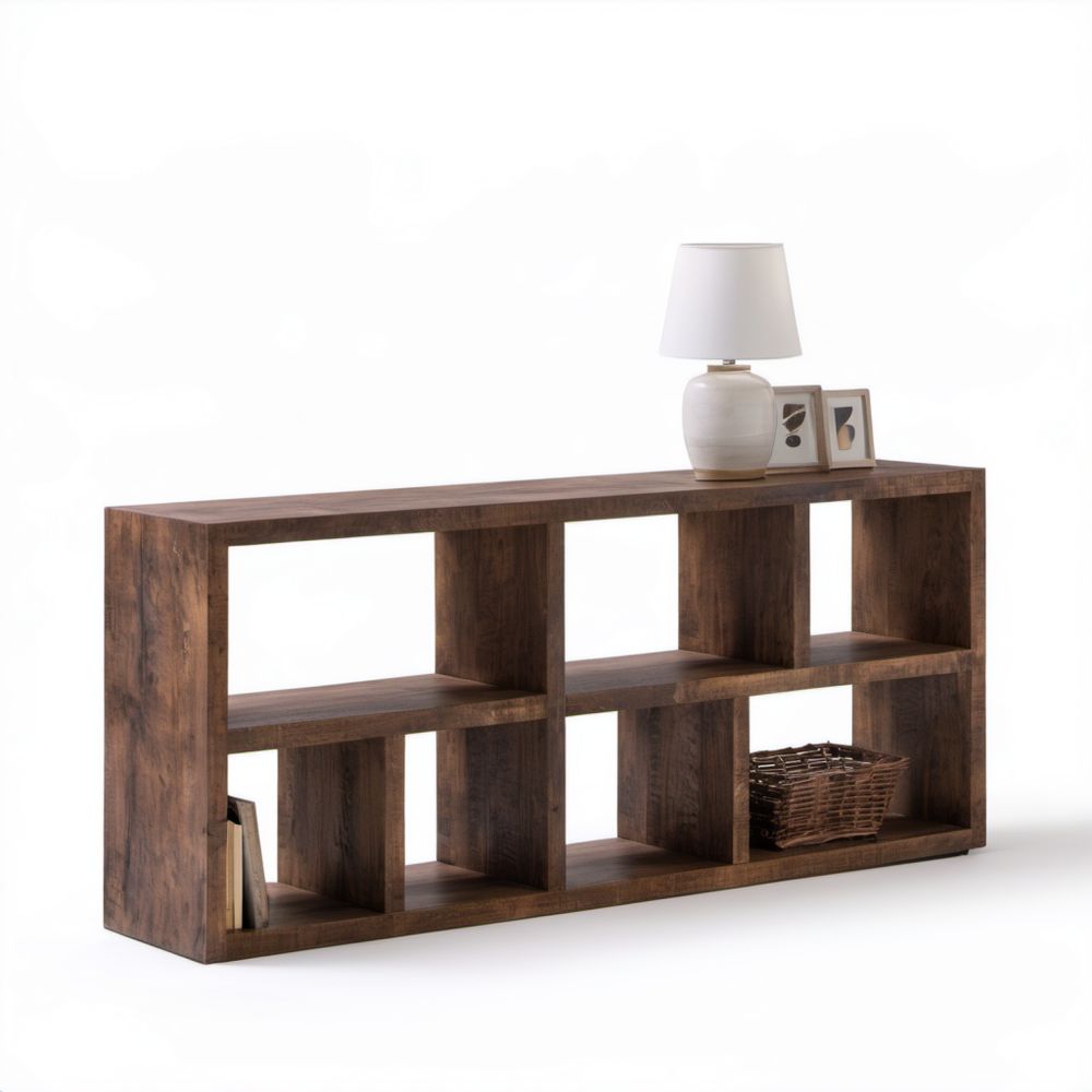 Poziomy regał biblioteczka z płyty wiórowej laminowanej, ciemnobrązowy, 120 x 60 x 30 cm