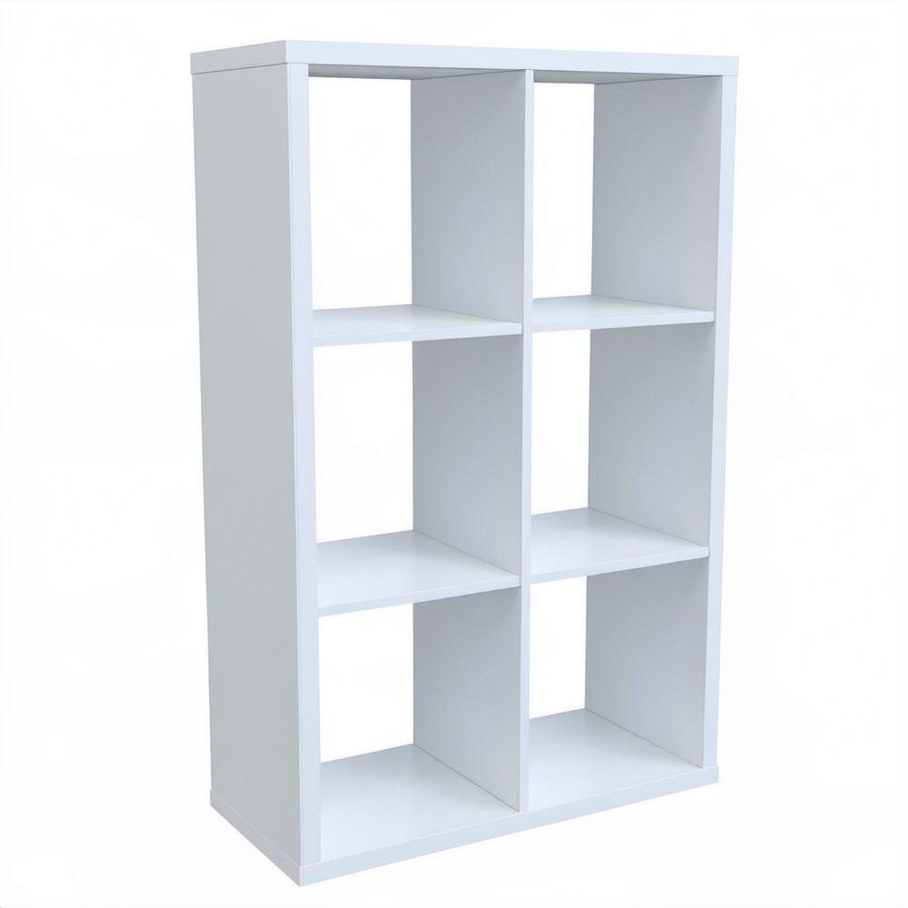 Biały regał biblioteczka z płyty wiórowej 60 x 30 x 90 cm, 6 przegródek