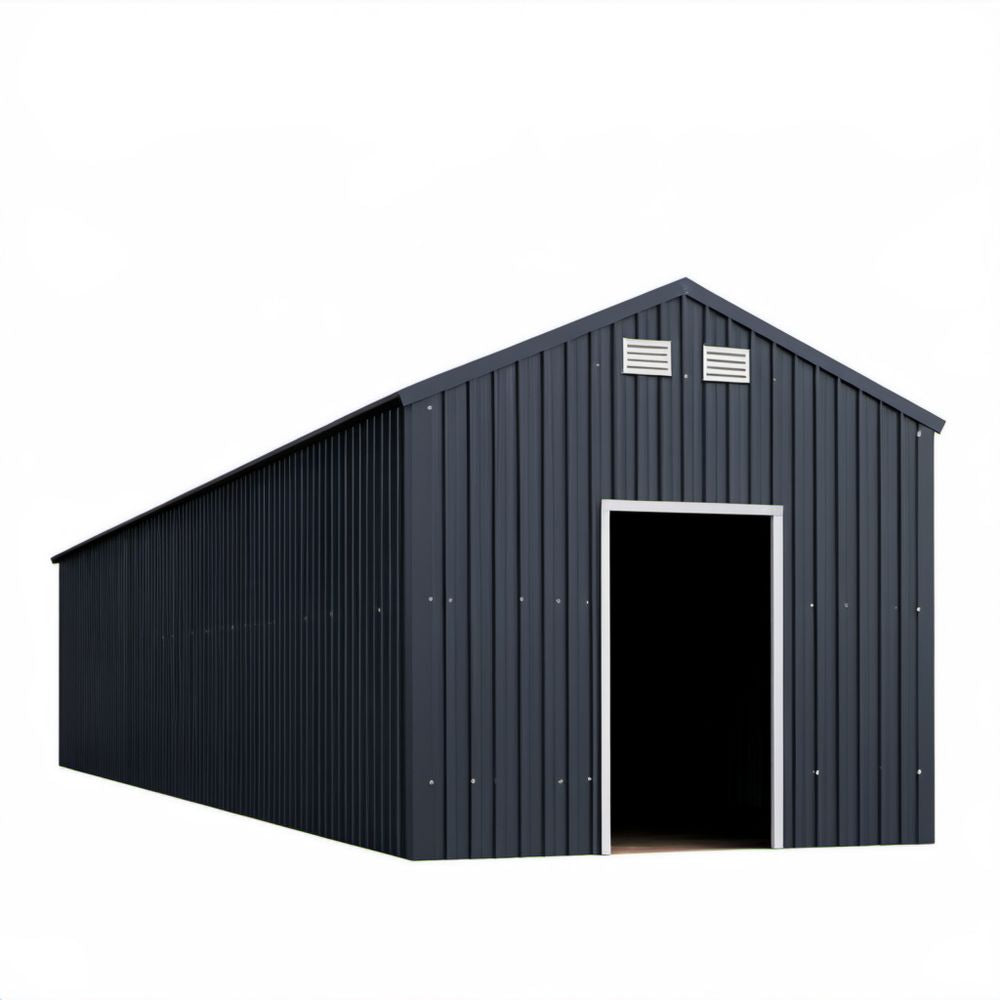 Metalowy domek ogrodowy antracytowy 340 x 319 x 210 cm