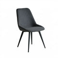 Krzesło do jadalni ciemnoszare z tapicerką poliestrową i stalowymi nogami, 45 × 54 × 86 cm