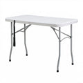 Składany stół biały z blatem HDPE i stalowym stelażem 180 x 74 x 74 cm