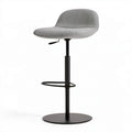 Regulowany hoker barowy szary z tapicerką tekstylną i metalową podstawą 50 × 52 × 88–109 cm